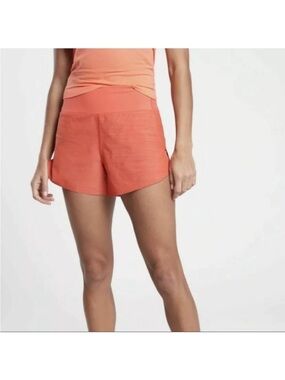 Athleta Run With It Textured 3.5" Shorts Orange Space Dye Running W-965 Sz S